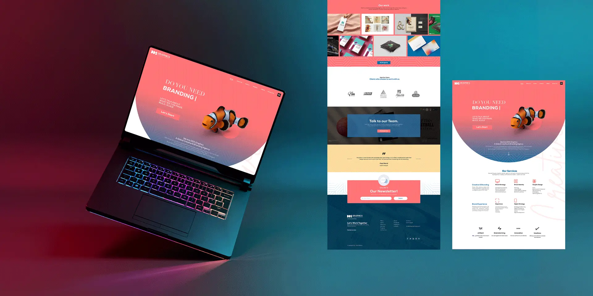 UI UX website design showcase for branding agency in Cairo Egypt by DDS Graphics